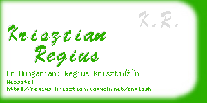 krisztian regius business card